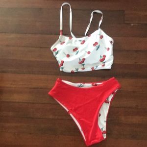 Cherry High-Waisted Bikini